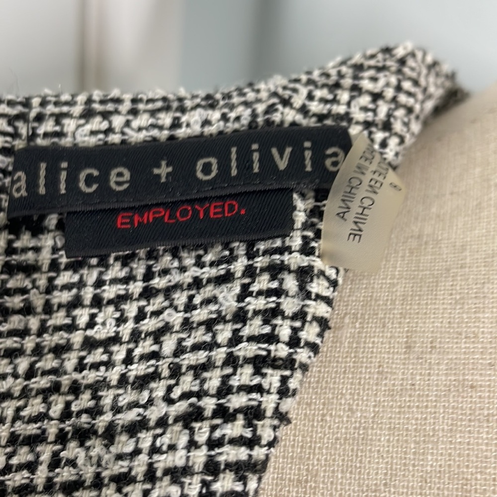 Alice+Olivia Employed Tweed High Neck Dress size 8 - Picture 11 of 13